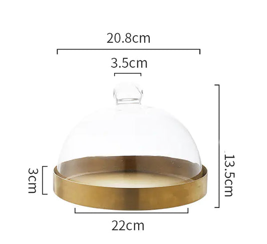 European-Style Transparent Glass Cake Dome Cover