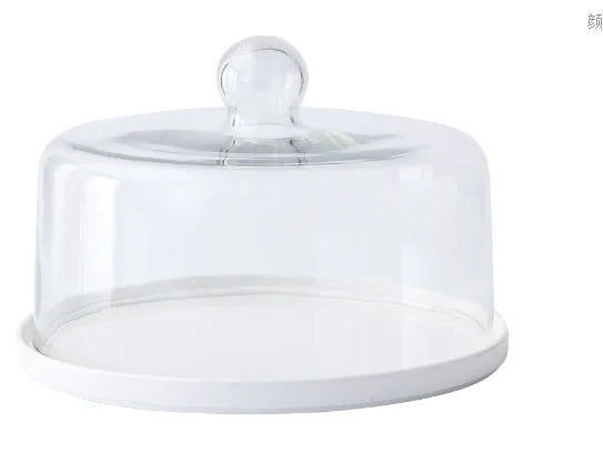 European-Style Transparent Glass Cake Dome Cover