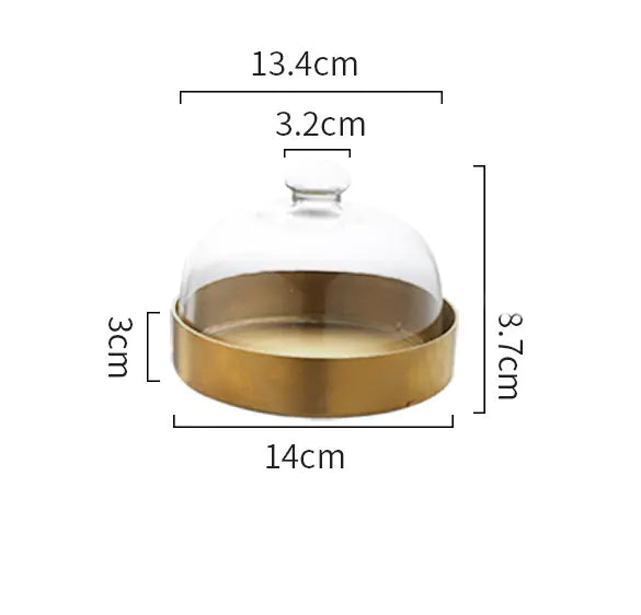 European-Style Transparent Glass Cake Dome Cover